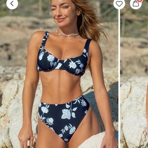 Cupshe Romantic Blue Square Neck Underwire Bikini Top Nwt